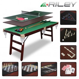 Мини-бильярд Riley Пул 6фт 9 в 1 с комплектом аксессуаров